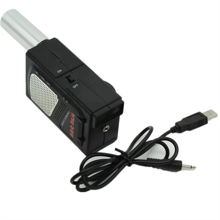 Frissített új egyenáramú grillfúvó, hordozható BBQ füstgrillfúvó USB-vonallal FD311A